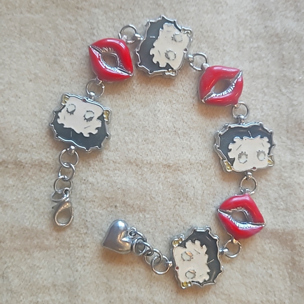 Vintage Enamel Betty Boop bracelet
